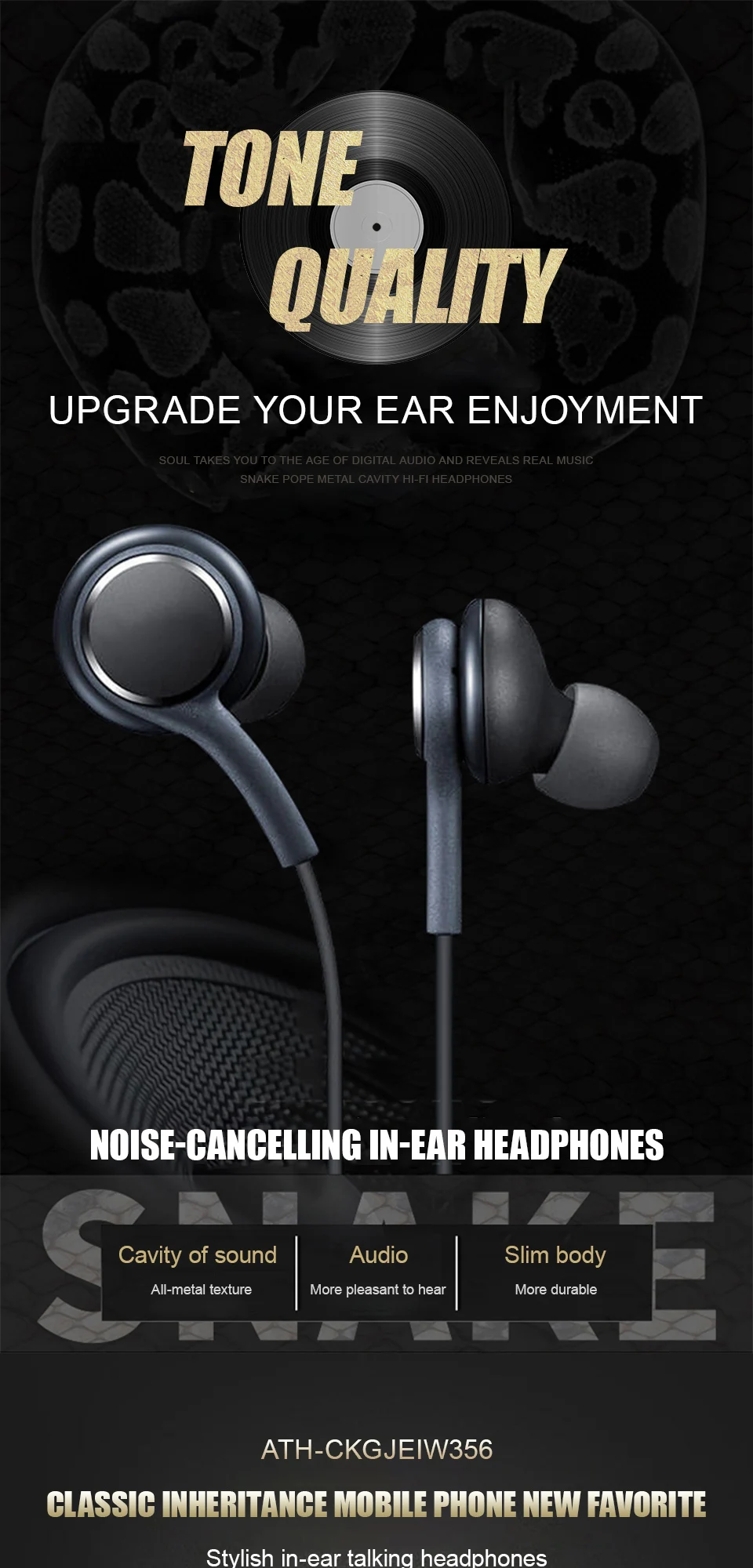 Audiophile Headphone Wired - In-Ear 3.5mm Wired Type-C Earphones Stereo