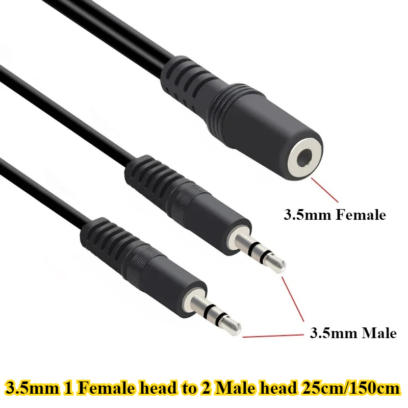 2/5Pcs/lot 3.5mm 1 to 2 Audio  - Earphone Splitter Jack review and price